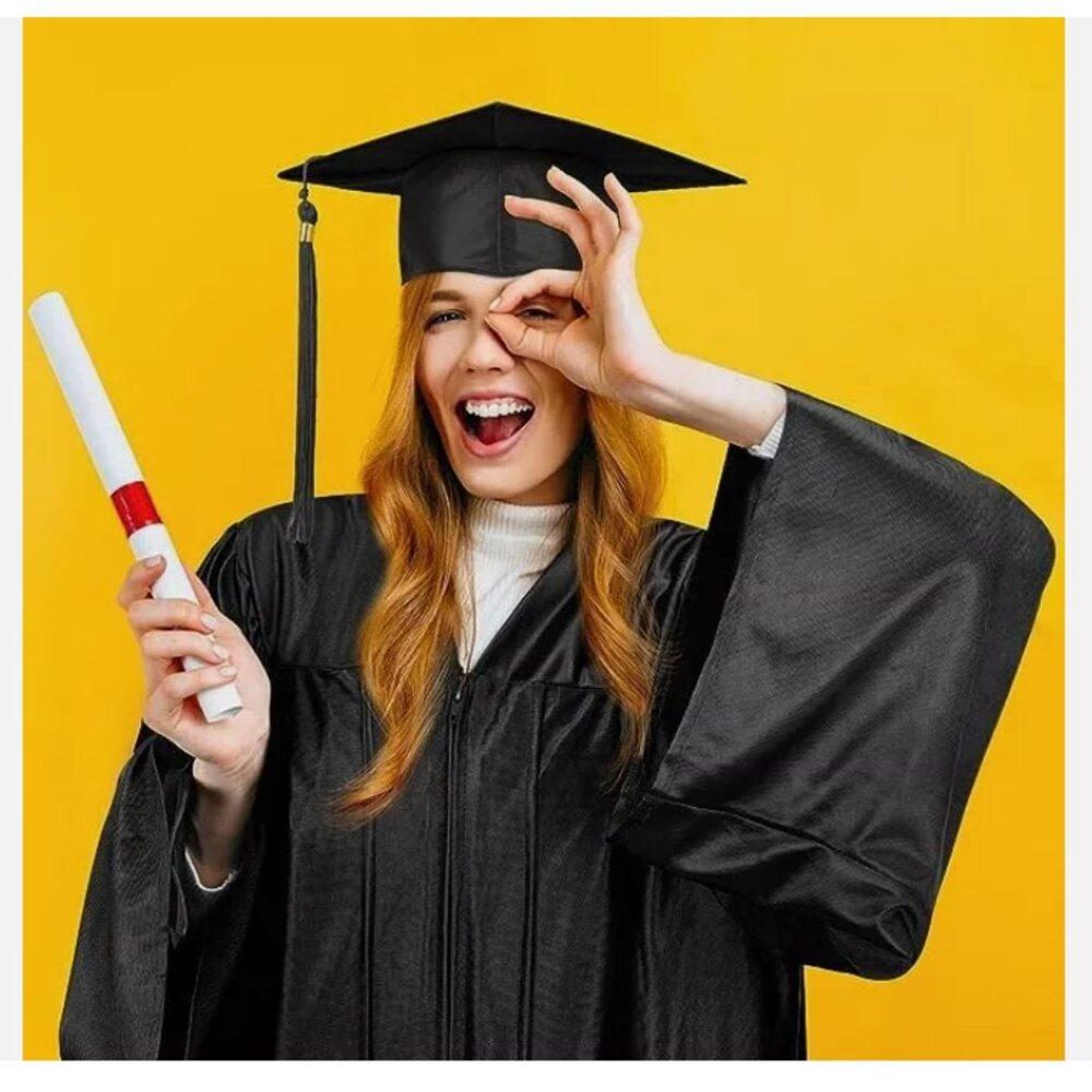 Unisex Adult Graduation Cap Gown Tassel Set Graduation Gown SZ Adult Large